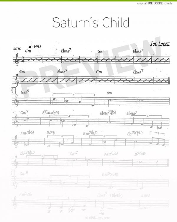 Joe Locke - Saturn's Child sheet music